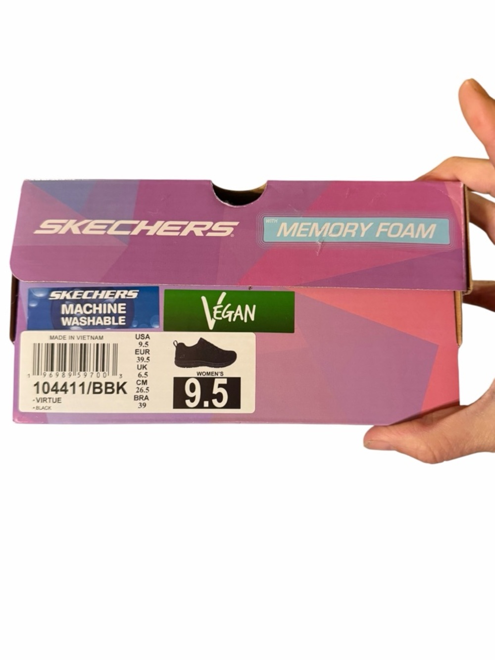 Skechers  Black Knit memory foam Slip-On Walking Shoes - Picture 8 of 9